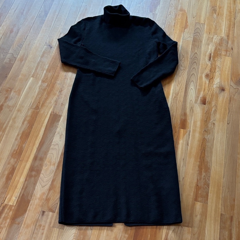 Coach Black Long Sleeve Turtleneck Dress